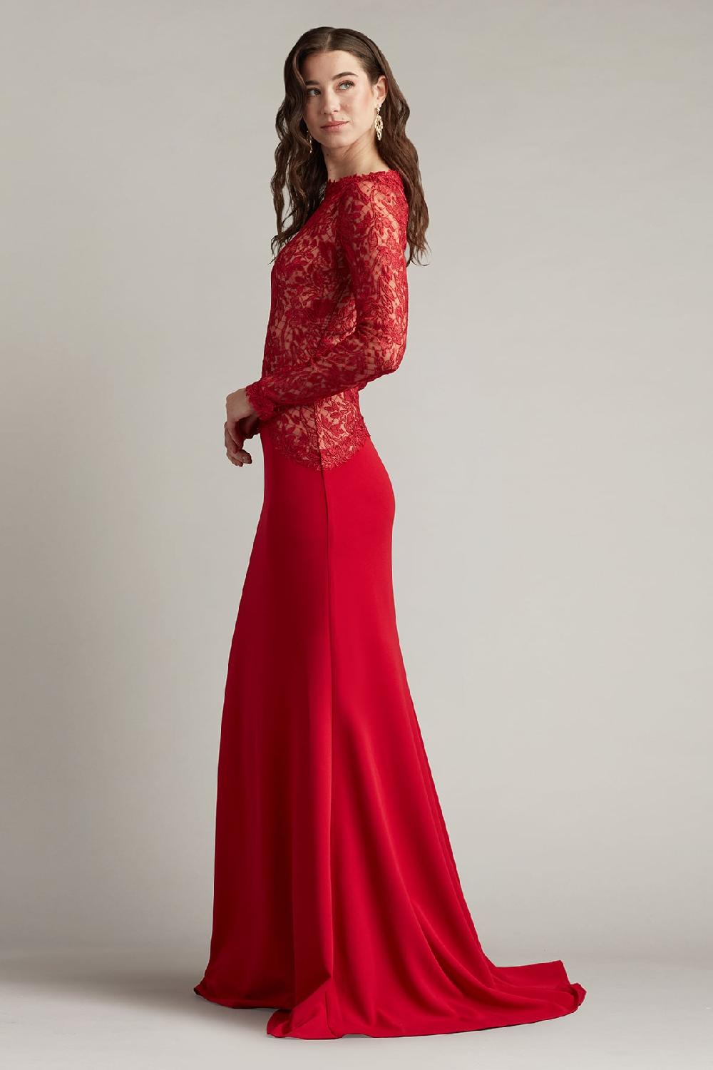 Tadashi Shoji Sorrell Embroidered Crepe Gown