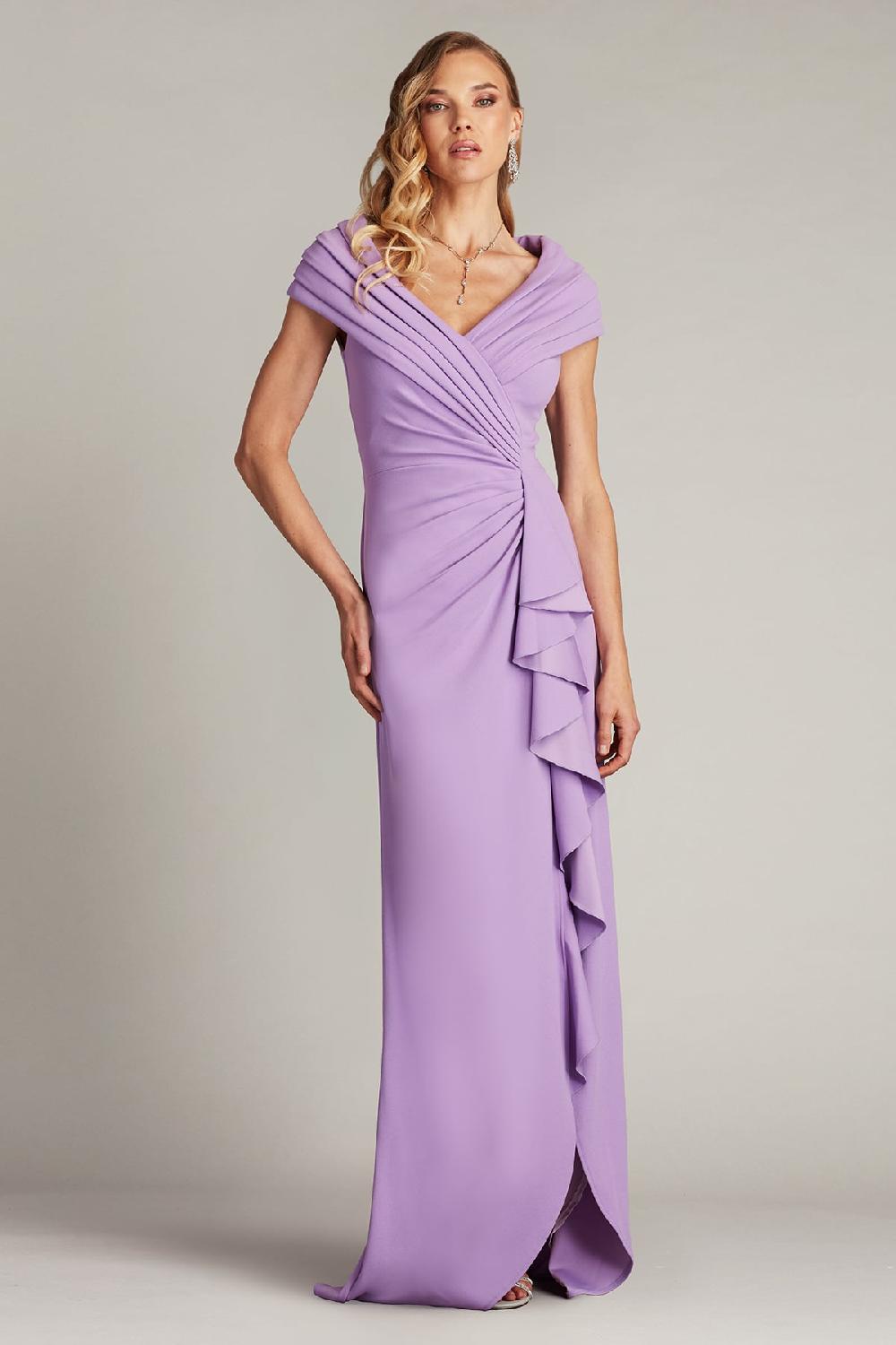 Tadashi Shoji Talise Waterfall Flounce Gown
