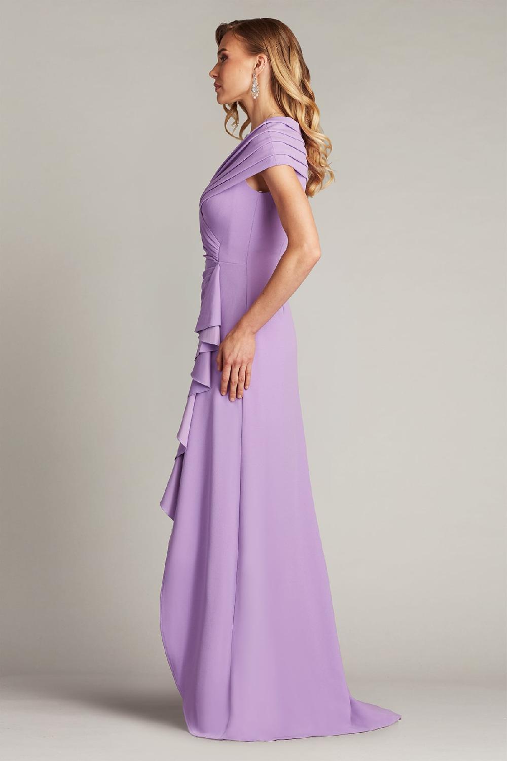 Tadashi Shoji Talise Waterfall Flounce Gown