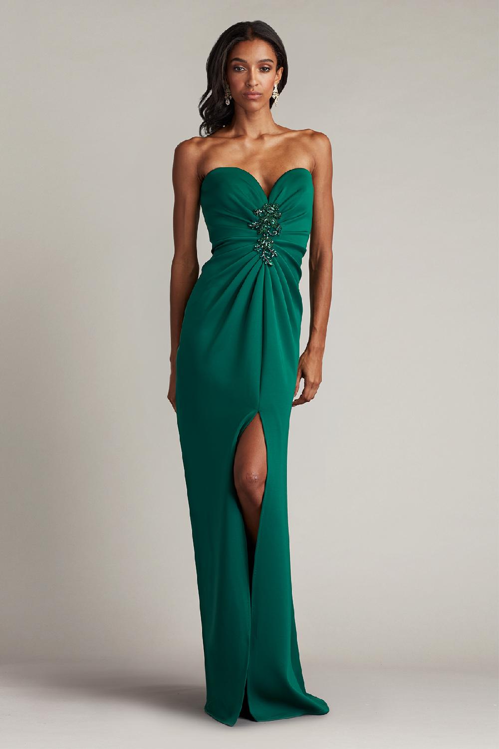 Tadashi Shoji Tia Draped Strapless Gown