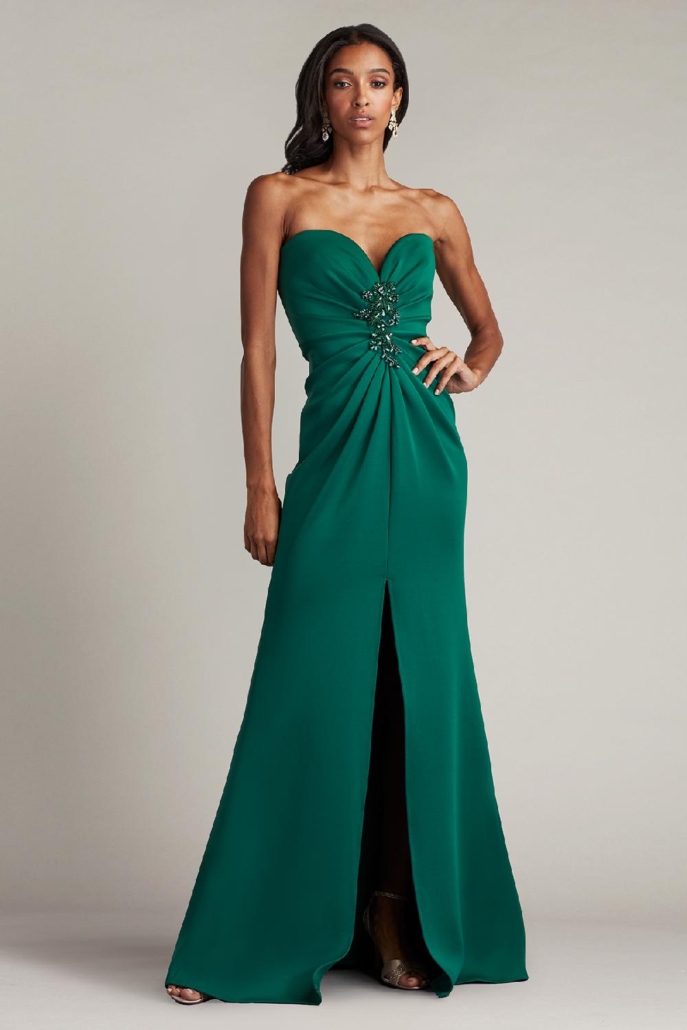 tadashi shoji Tia Draped Strapless Gown
