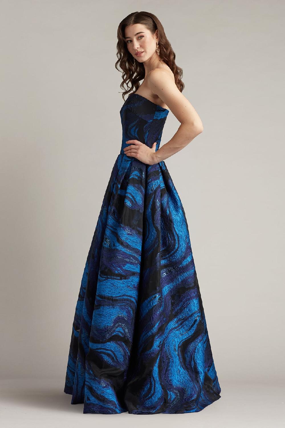 Tadashi Shoji Valora Strapless Jacquard Ball Gown
