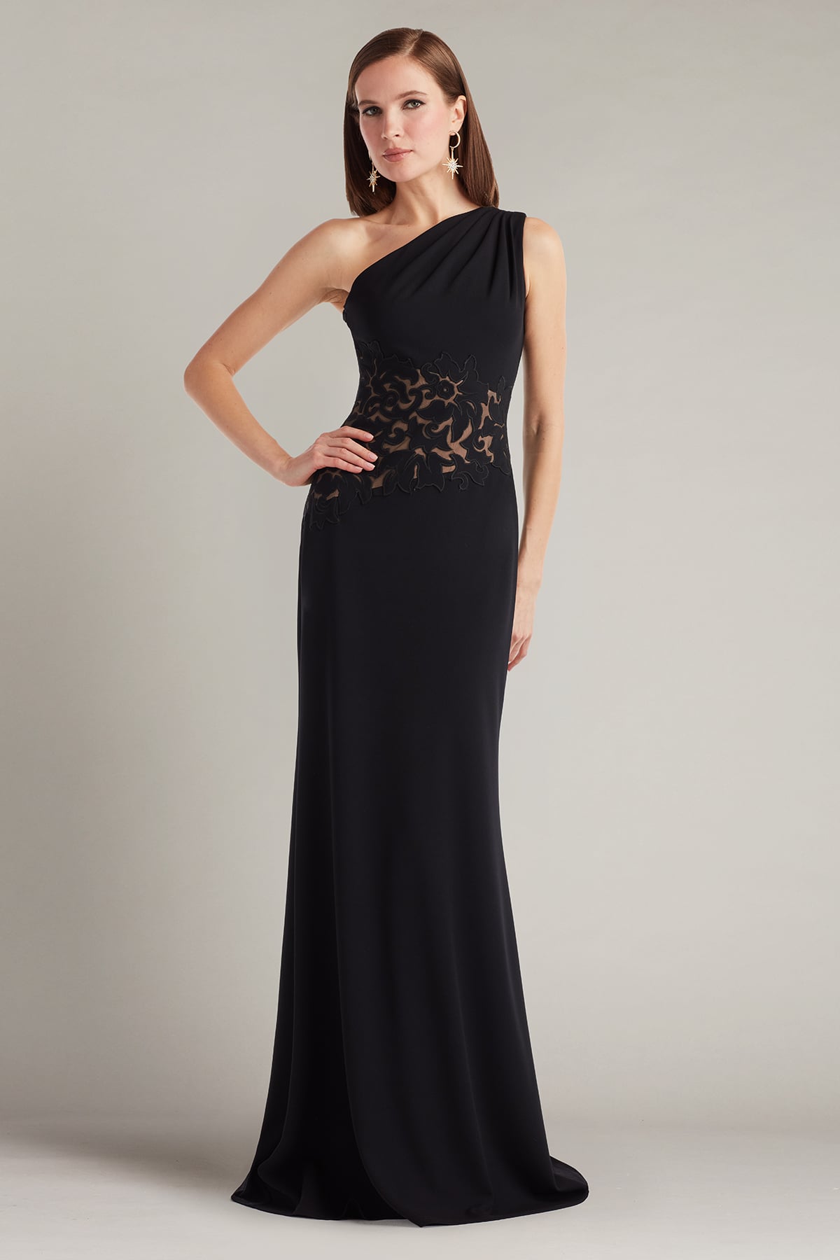 tadashi shoji Verrier One-Shoulder Illusion Gown