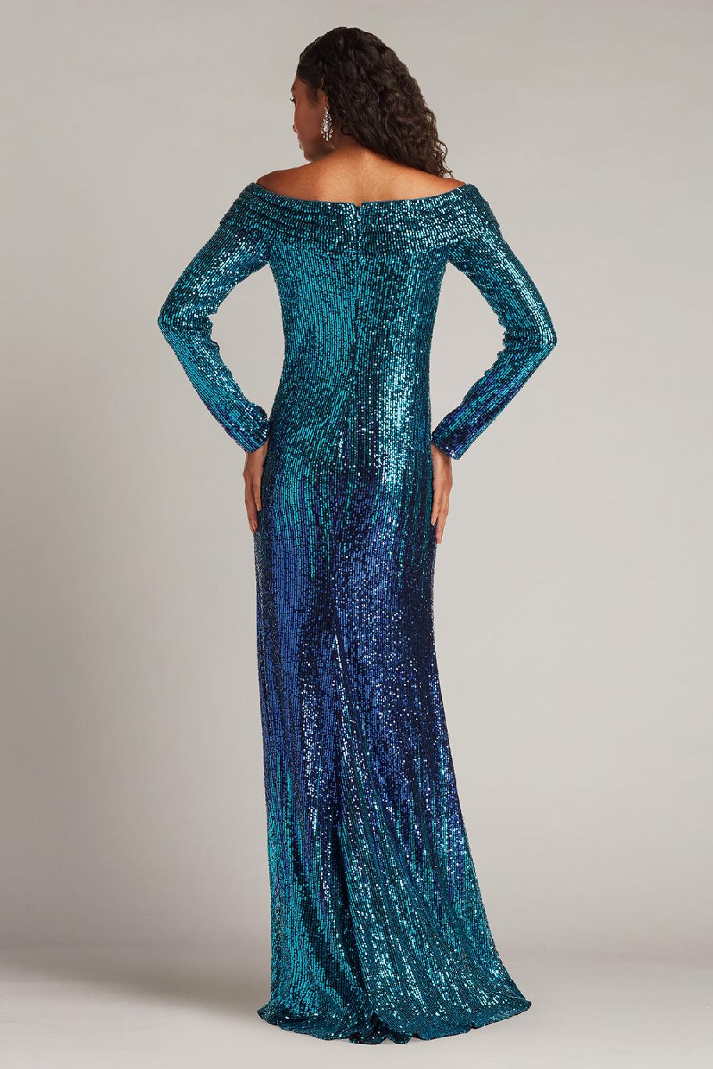 Tadashi Shoji Vionne Off-Shoulder Sequin Gown