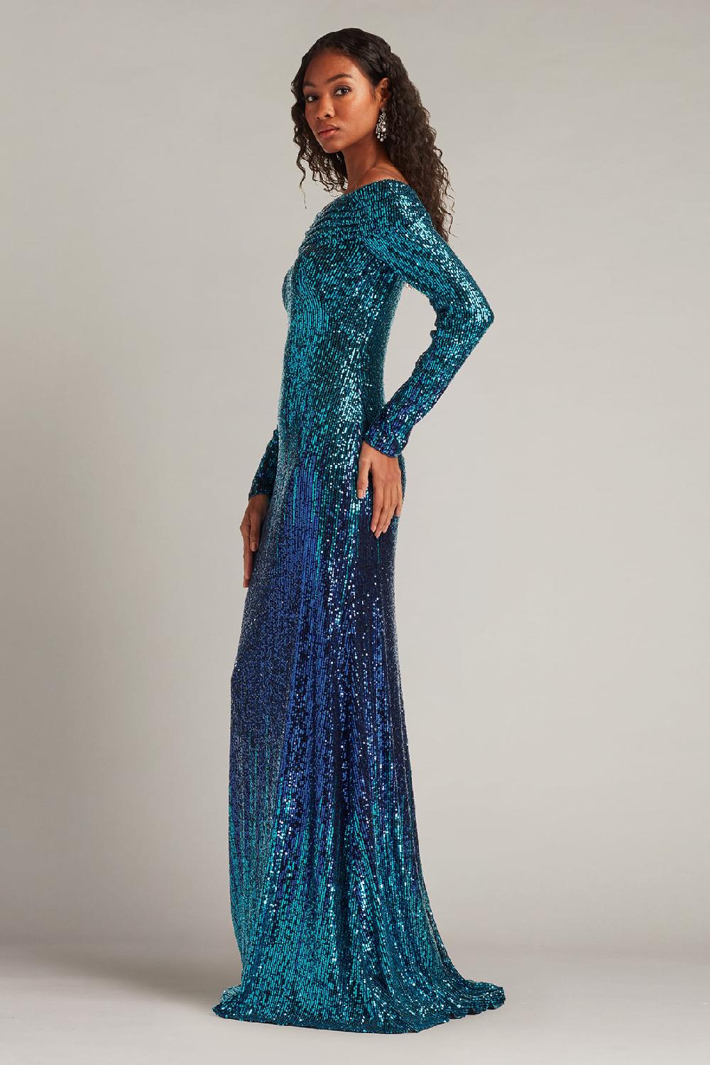 Tadashi Shoji Vionne Off-Shoulder Sequin Gown