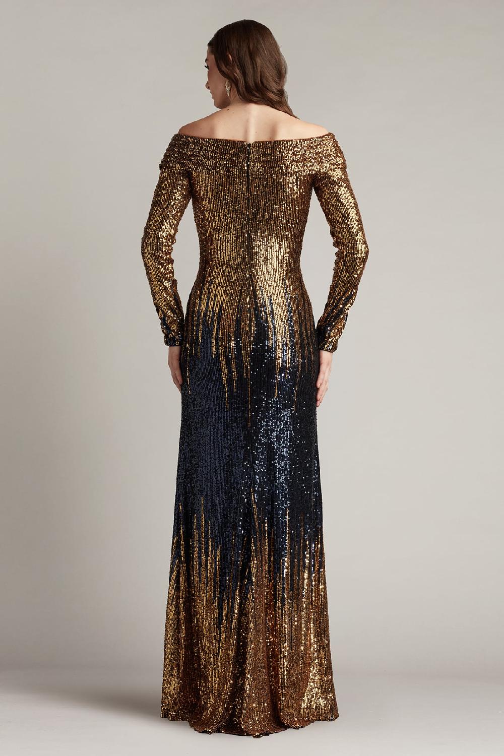 Tadashi Shoji Vionne Off-Shoulder Sequin Gown