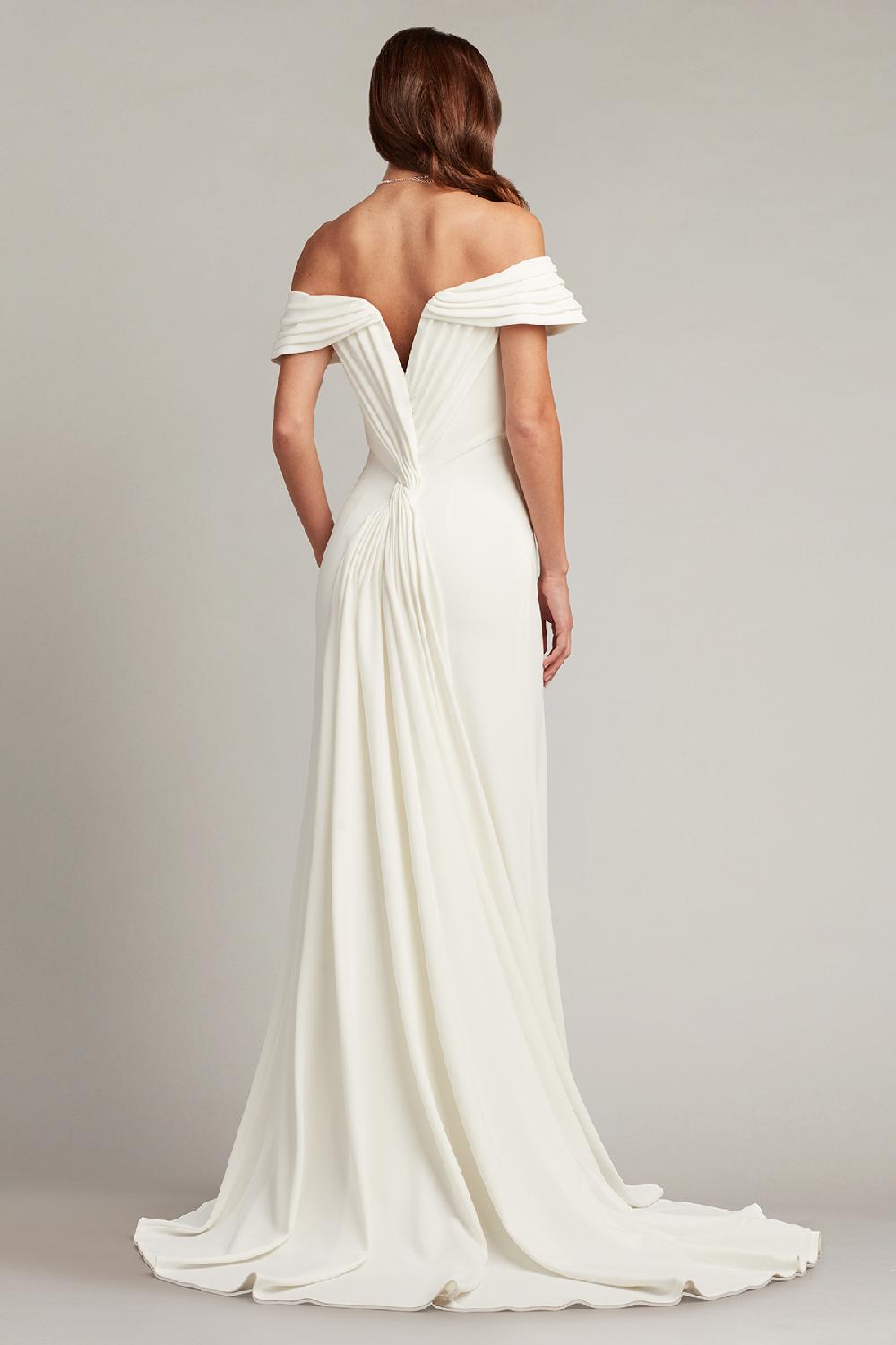 Tadashi Shoji Winslow Pleated V-Back Gown