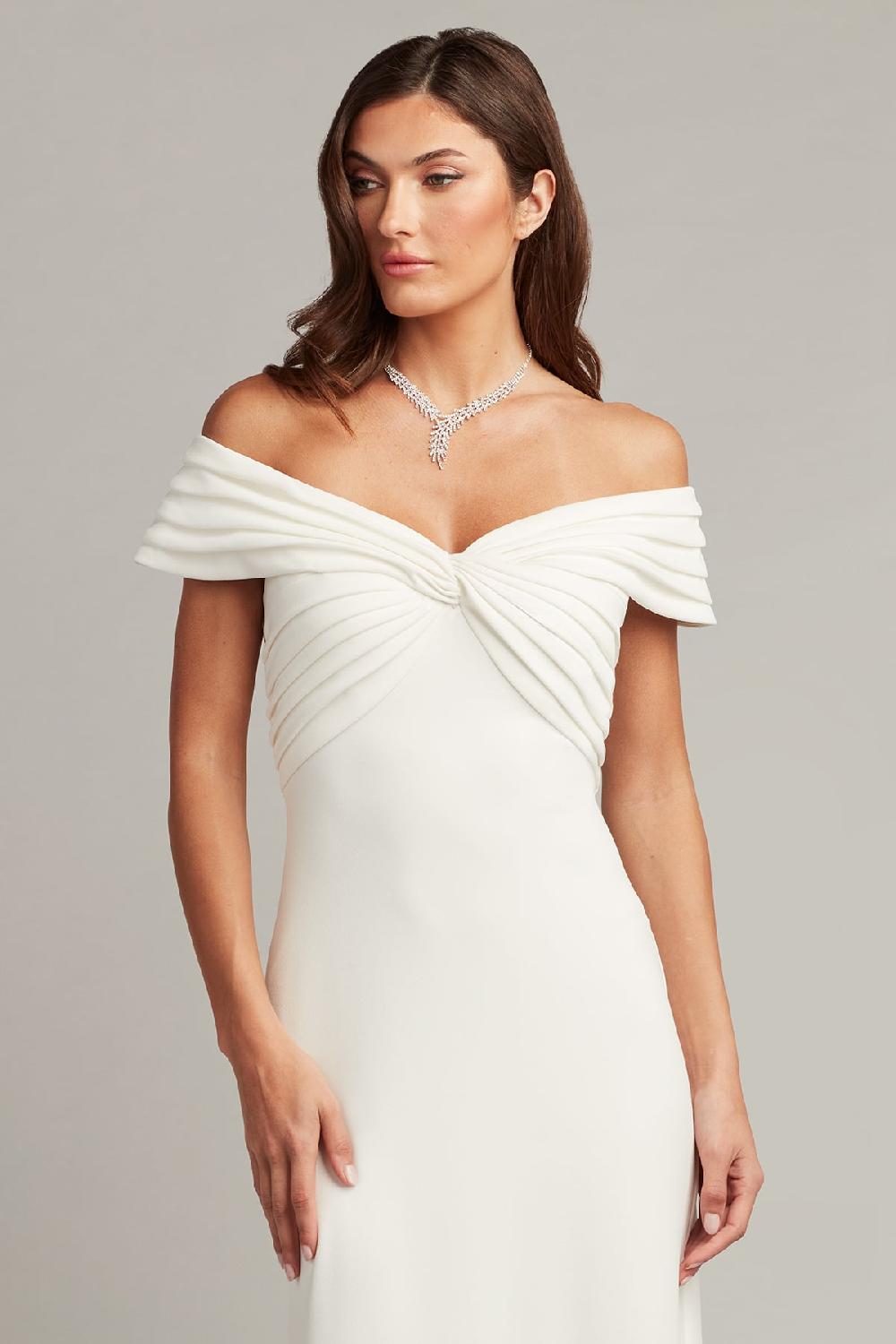 Tadashi Shoji Winslow Pleated V-Back Gown