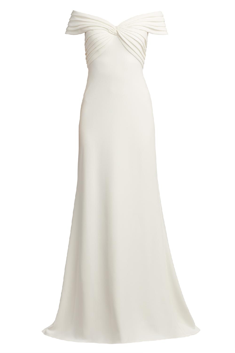 Tadashi Shoji Winslow Pleated V-Back Gown