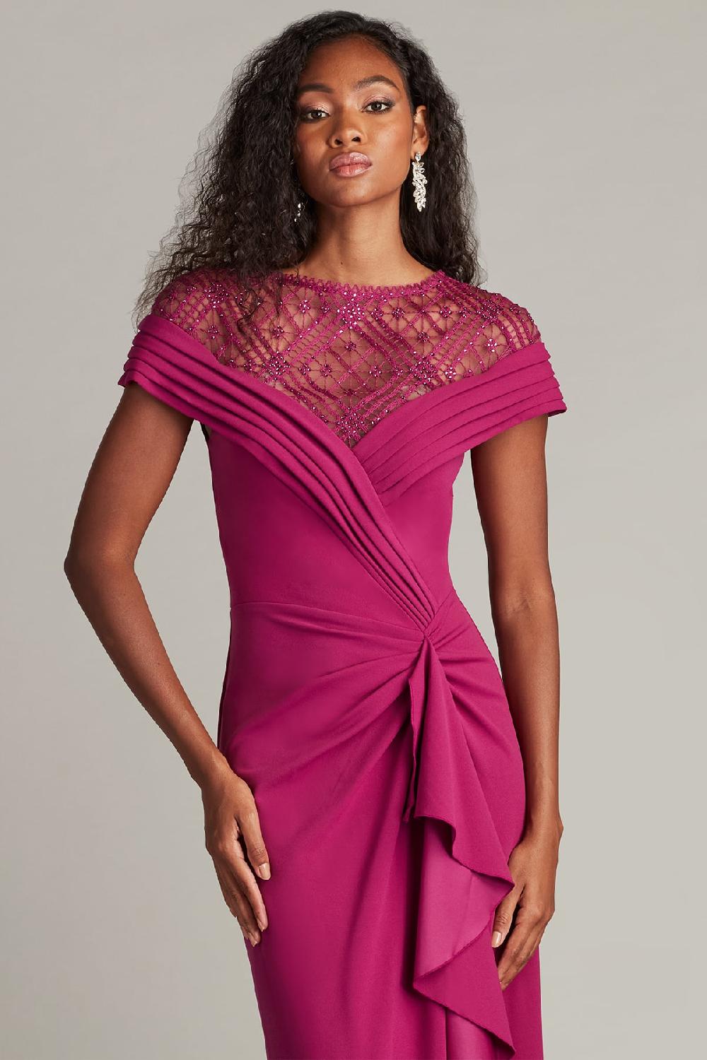 Tadashi Shoji Yura Waterfall Flounce Gown