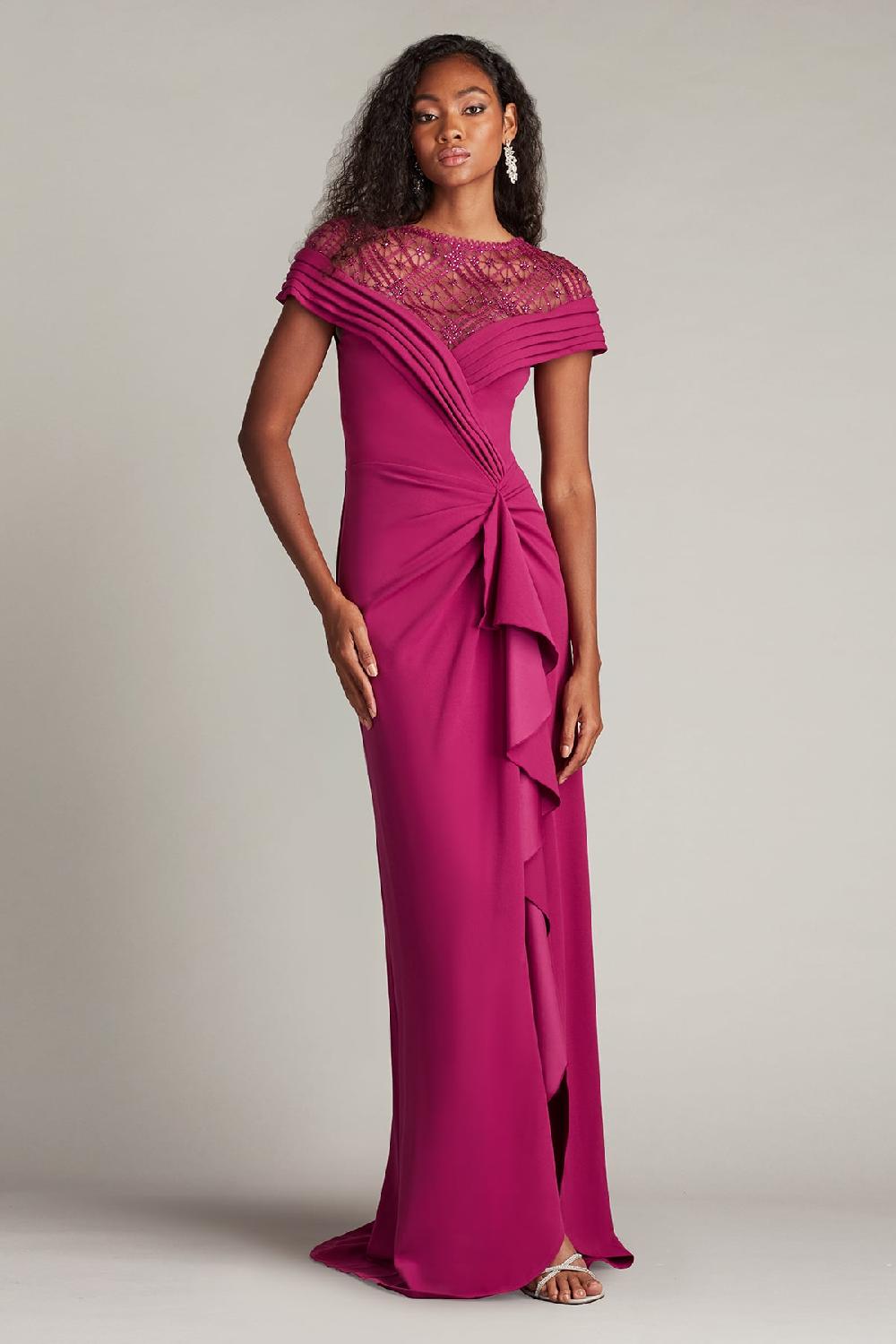 tadashi shoji Yura Waterfall Flounce Gown