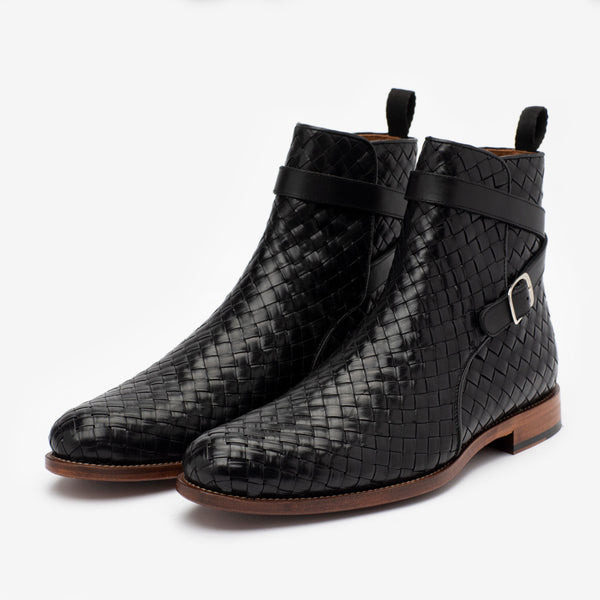 Taft The Dylan Jodhpur Boot In Black Woven