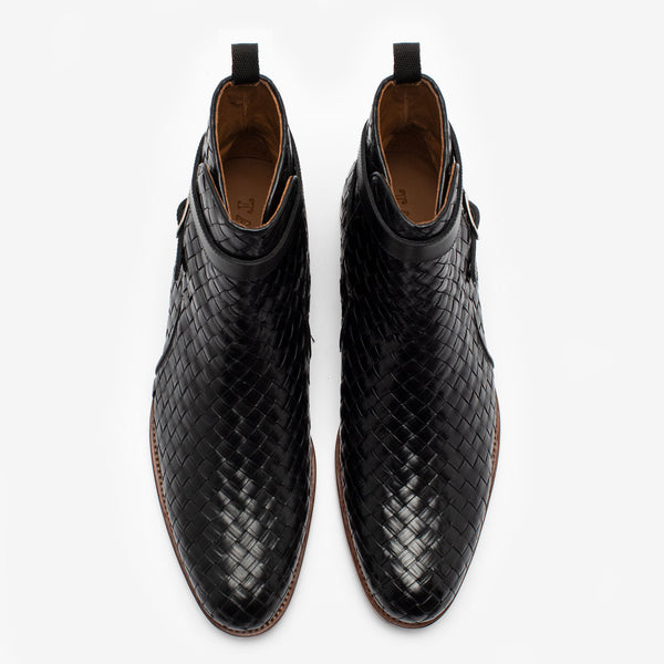Taft The Dylan Jodhpur Boot In Black Woven