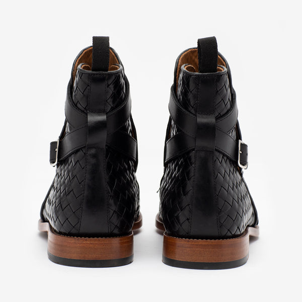 Taft The Dylan Jodhpur Boot In Black Woven