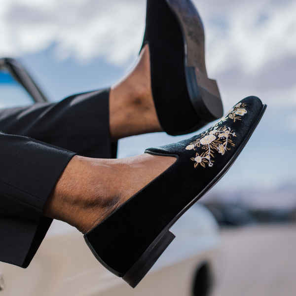 Taft The Estate Slipper In Black Velvet