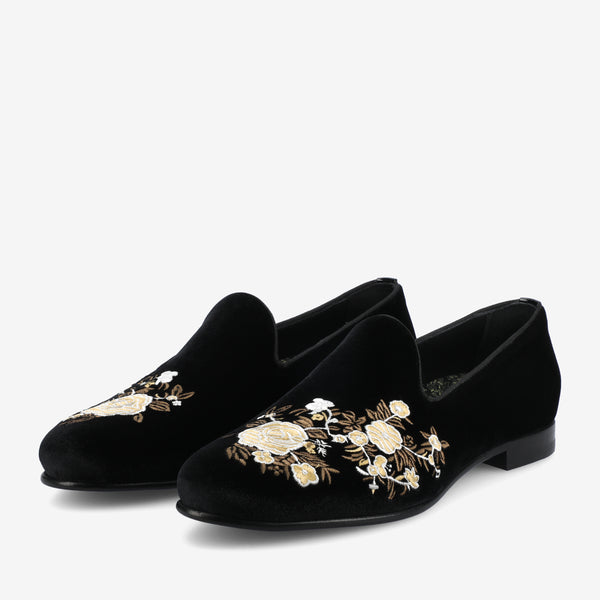 Taft The Estate Slipper In Black Velvet