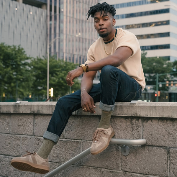 Taft The Gatsby Sneaker In Taupe Suede