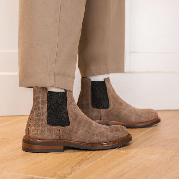 Taft The Glen Boot In Taupe Croco