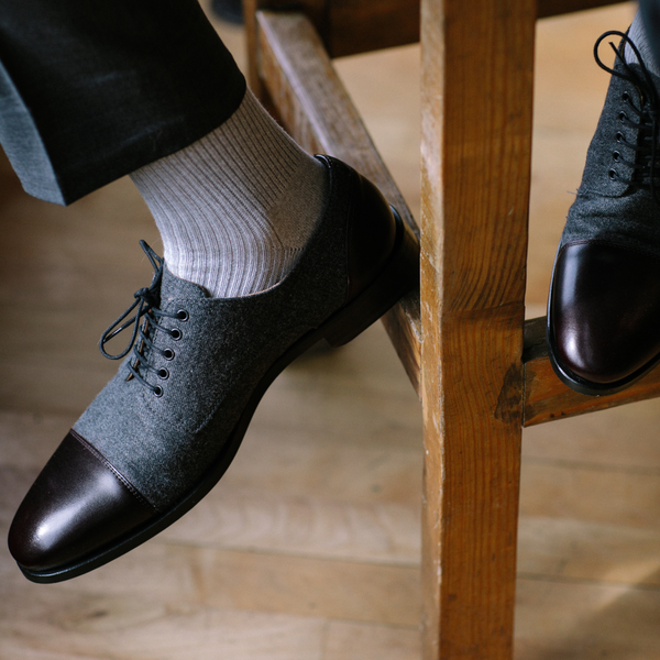 Taft The Jack Shoe In Grey/Oxblood