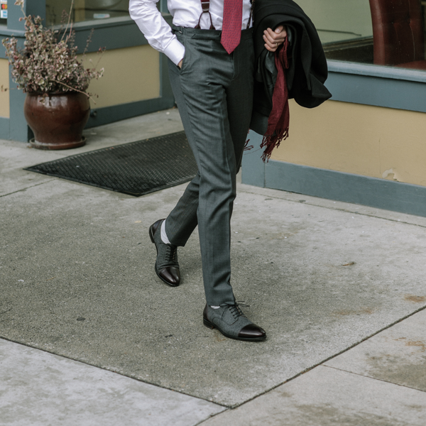 Taft The Jack Shoe In Grey/Oxblood