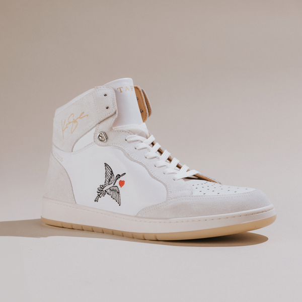 Taft The Rapido High-top Sneaker In White Crane