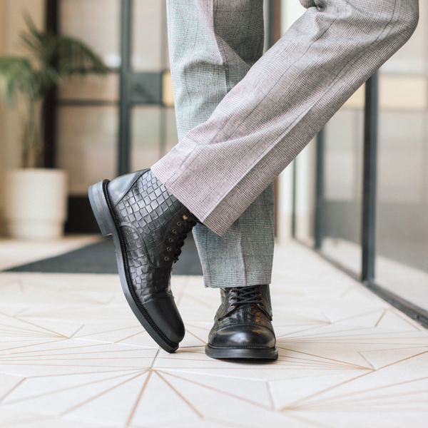 Taft The Rome Boot In Black Croco