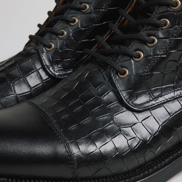 Taft The Rome Boot In Black Croco