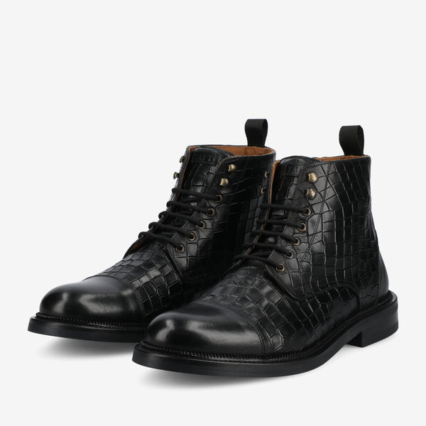 Taft The Rome Boot In Black Croco