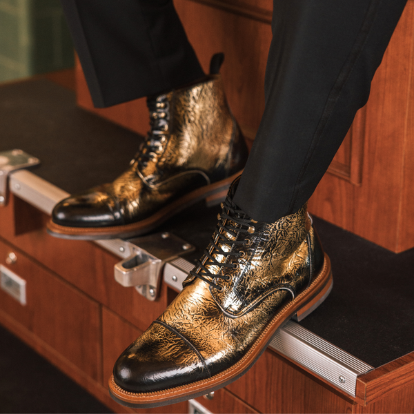 Taft The Rome Boot In Gilded Gold