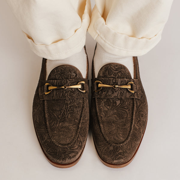 taft The Russell In Chocolate Floral Suede