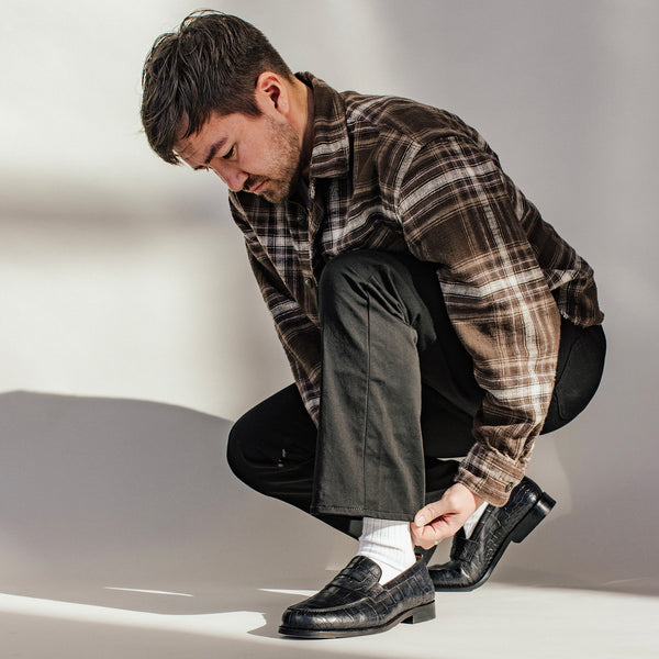 Taft The Sterling Loafer In Black Croco