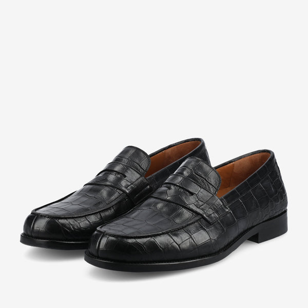 Taft The Sterling Loafer In Black Croco