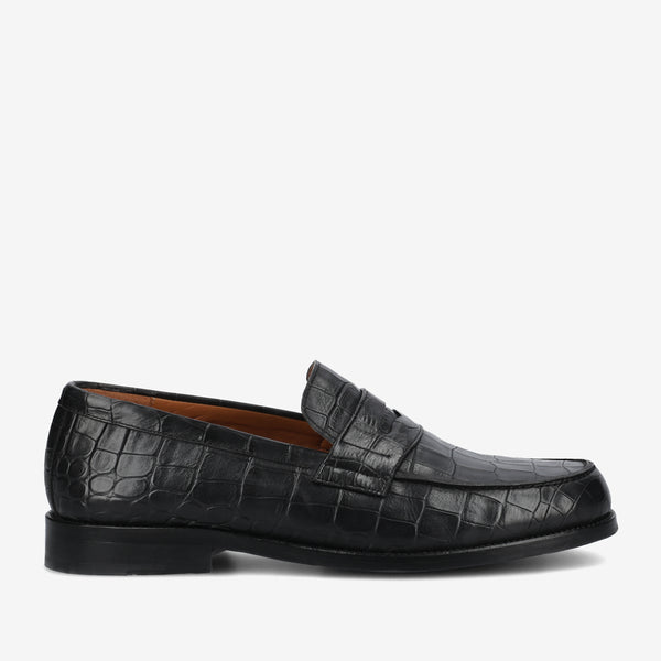 taft The Sterling Loafer in Black Croco