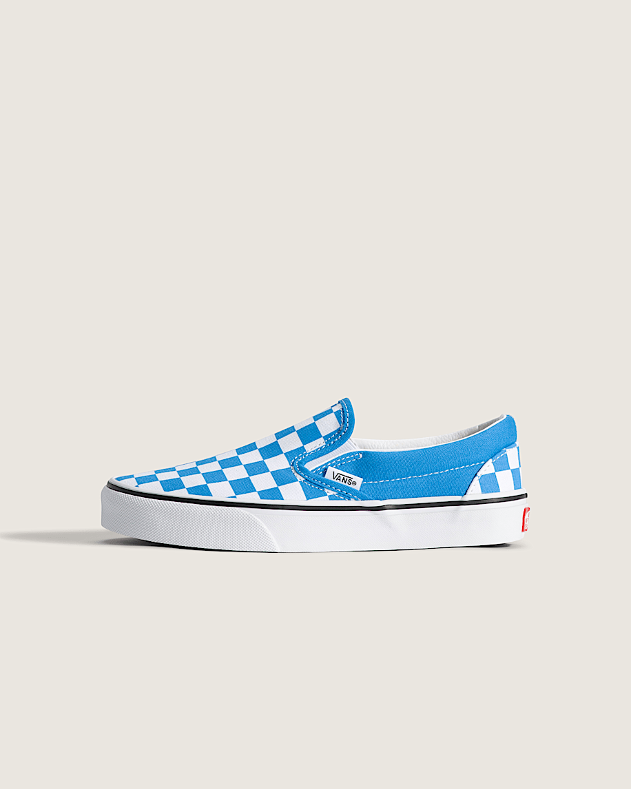 taka hayashi for vault by vans Big Kids Classic Slip-On Checkerboard Shoe Checkerboard Bright Azure Blue