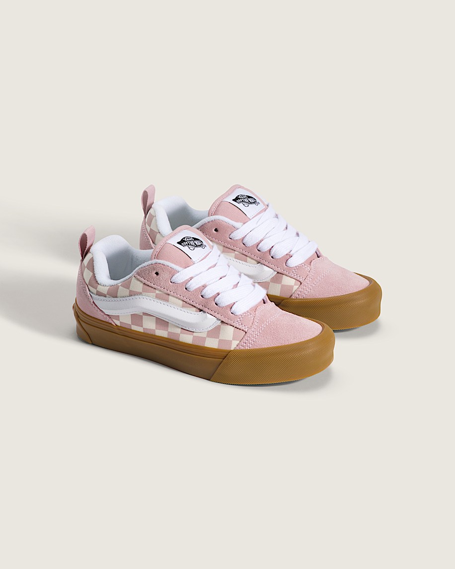 Taka Hayashi For Vault By Vans Big Kids Knu Skool Shoe Gum Checkerboard Misty Mauve Pink