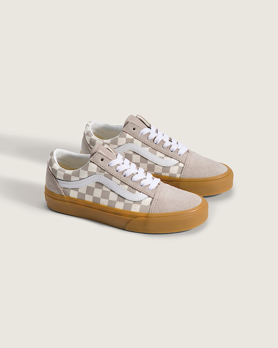 Taka Hayashi For Vault By Vans Big Kids Old Skool Shoe Gum Checkerboard Mushroom Brown