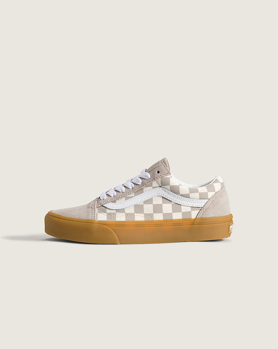 taka hayashi for vault by vans Big Kids Old Skool Shoe Gum Checkerboard Mushroom Brown