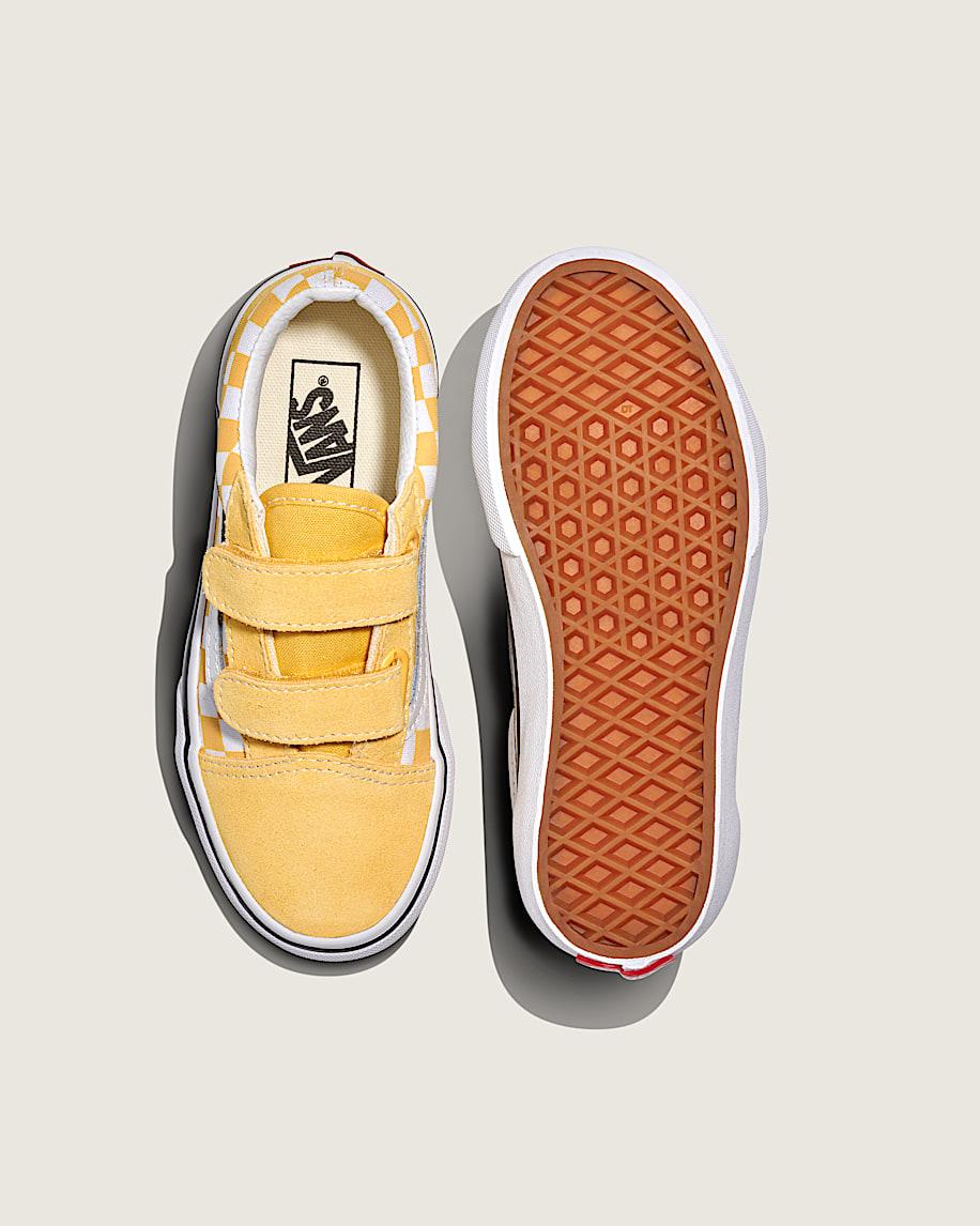 Taka Hayashi For Vault By Vans Big Kids Old Skool V Checkerboard Shoe Banana Cream Yellow White