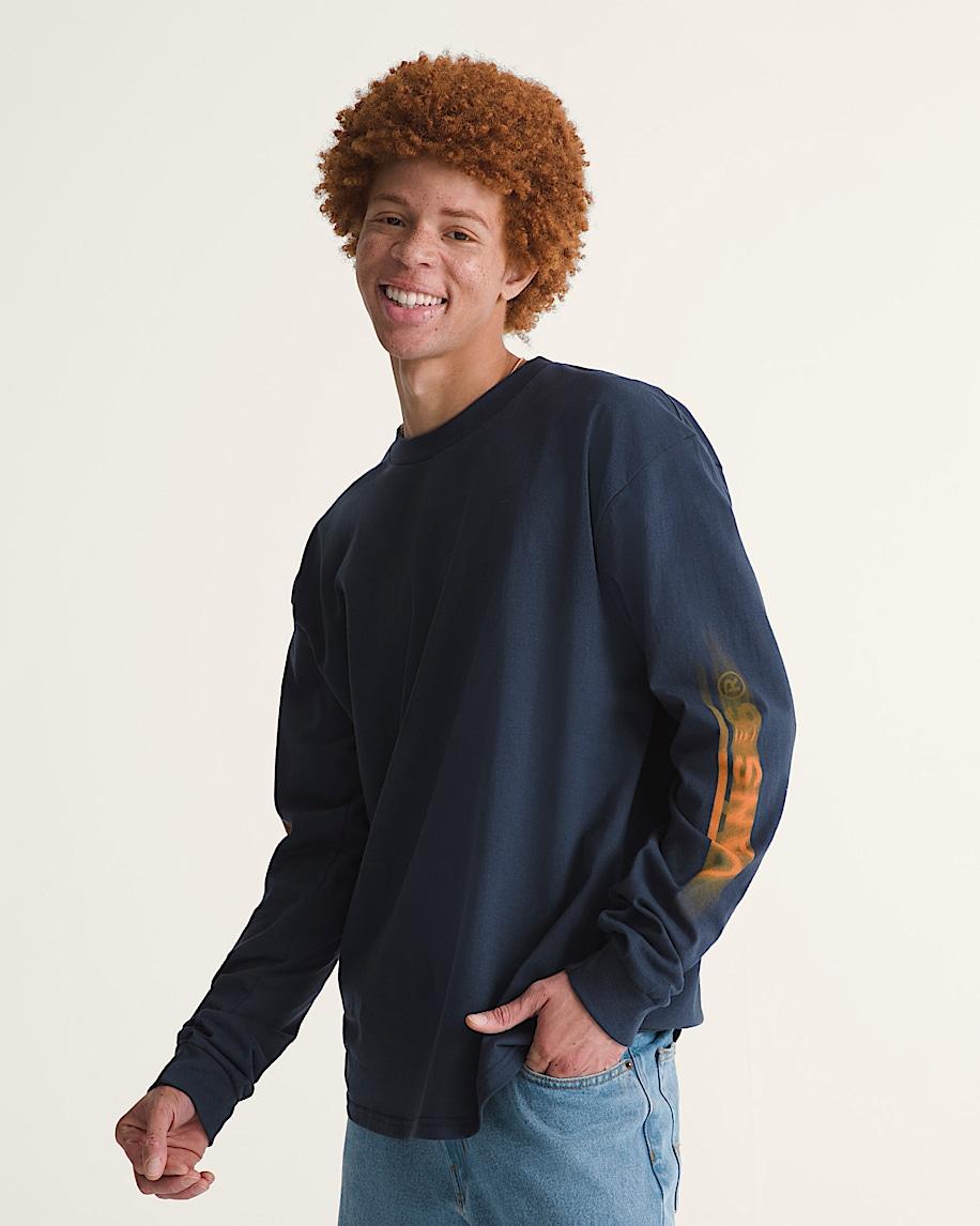 Taka Hayashi For Vault By Vans Blur Drop Long Sleeve T-Shirt Navy