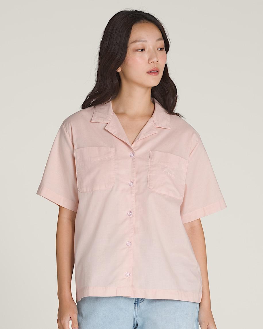 Taka Hayashi For Vault By Vans Cassidy Camp Shirt Sepia Rose Pink