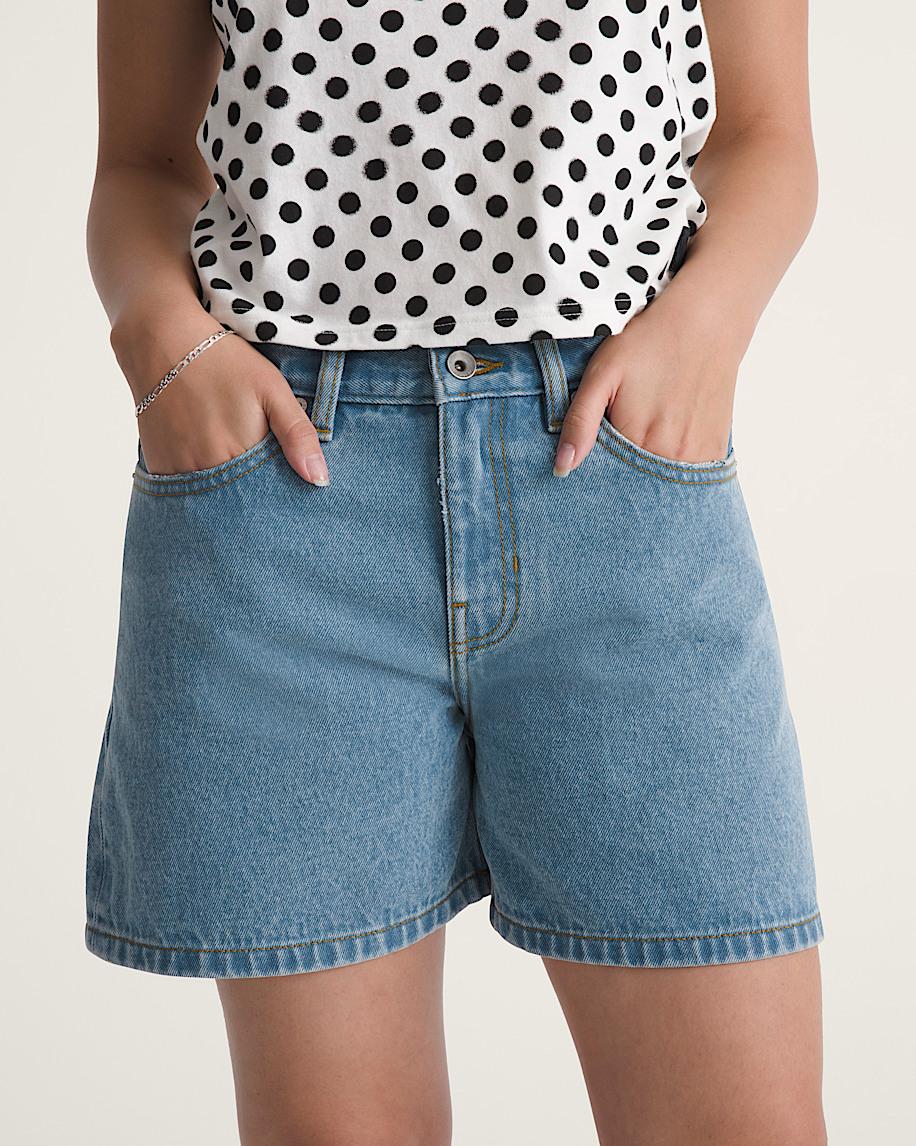 Taka Hayashi For Vault By Vans Check-5 Mid Rise Shorts Stonewash Blue