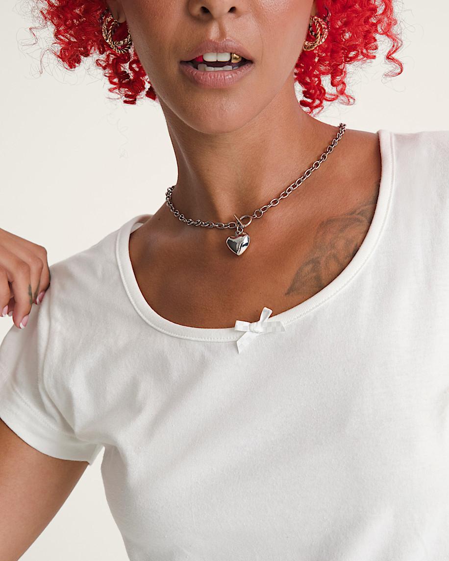 Taka Hayashi For Vault By Vans Checkerboard Bow Scoop T-Shirt Marshmallow White