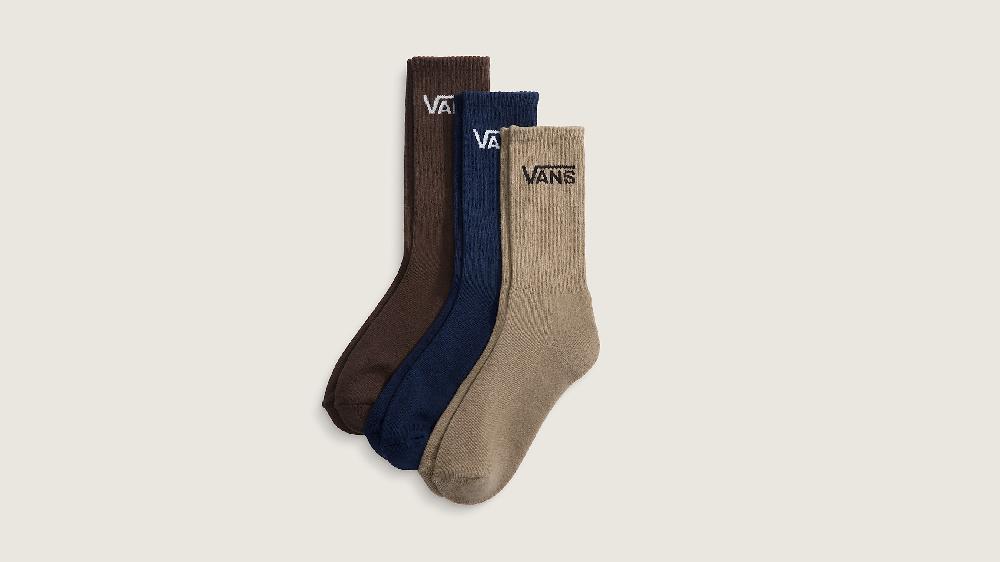 taka hayashi for vault by vans Classic Crew Socks Bay Leaf Brown Brown Blue