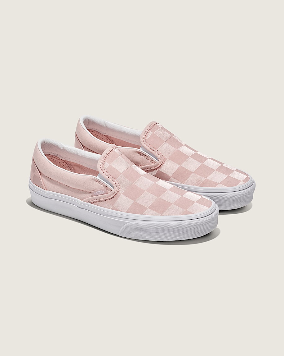 Taka Hayashi For Vault By Vans Classic Slip-On Checkerboard Satin Shoe Rose Pink