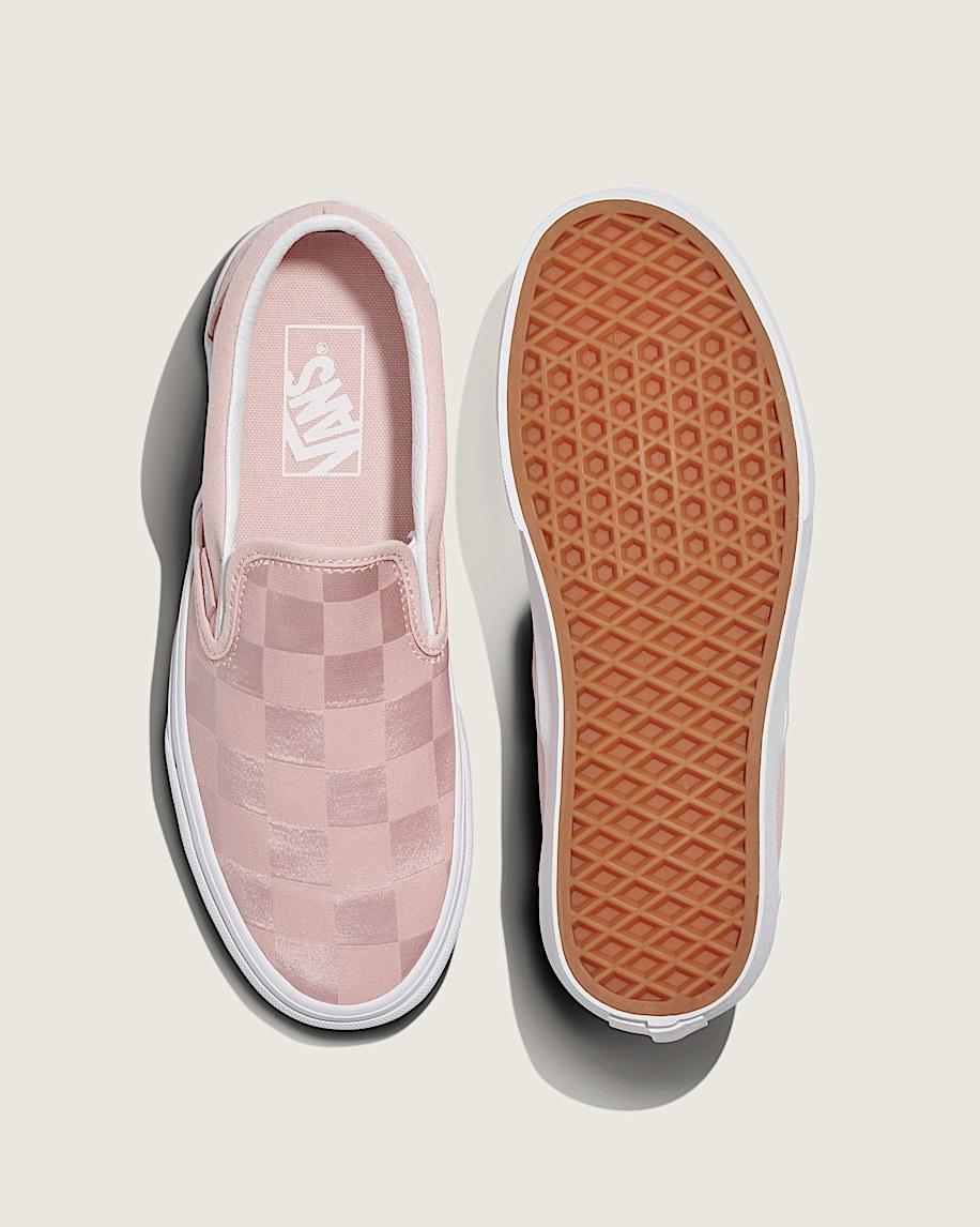 Taka Hayashi For Vault By Vans Classic Slip-On Checkerboard Satin Shoe Rose Pink