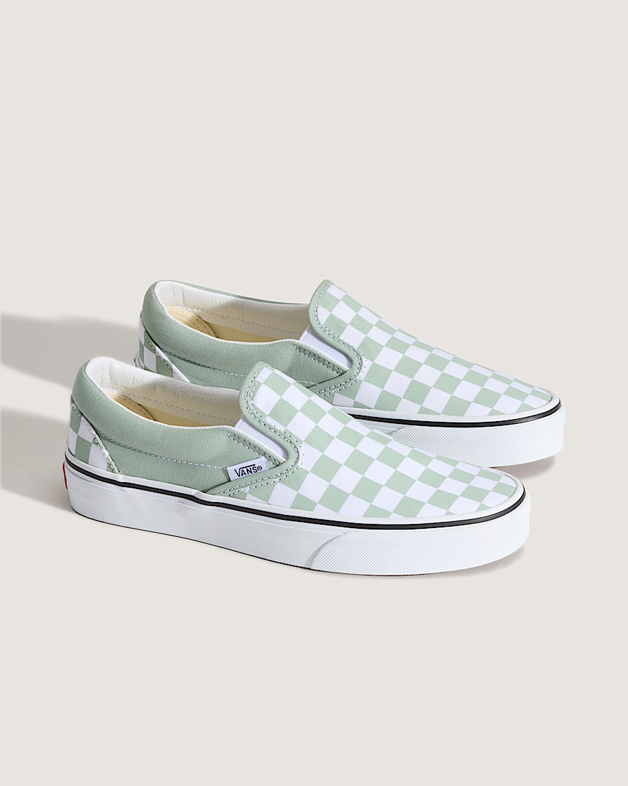 Taka Hayashi For Vault By Vans Classic Slip-On Checkerboard Shoe Grey Olive Green White