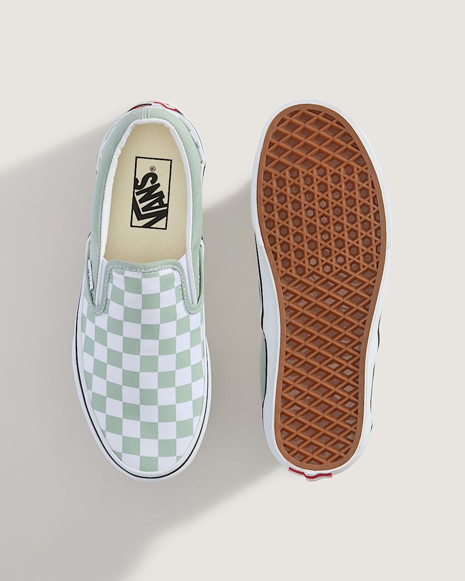 Taka Hayashi For Vault By Vans Classic Slip-On Checkerboard Shoe Grey Olive Green White