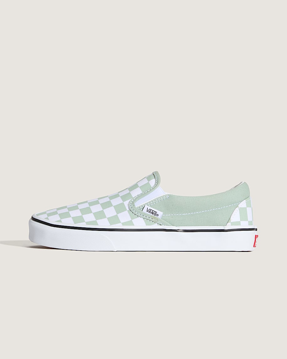 taka hayashi for vault by vans Classic Slip-On Checkerboard Shoe Grey Olive Green White