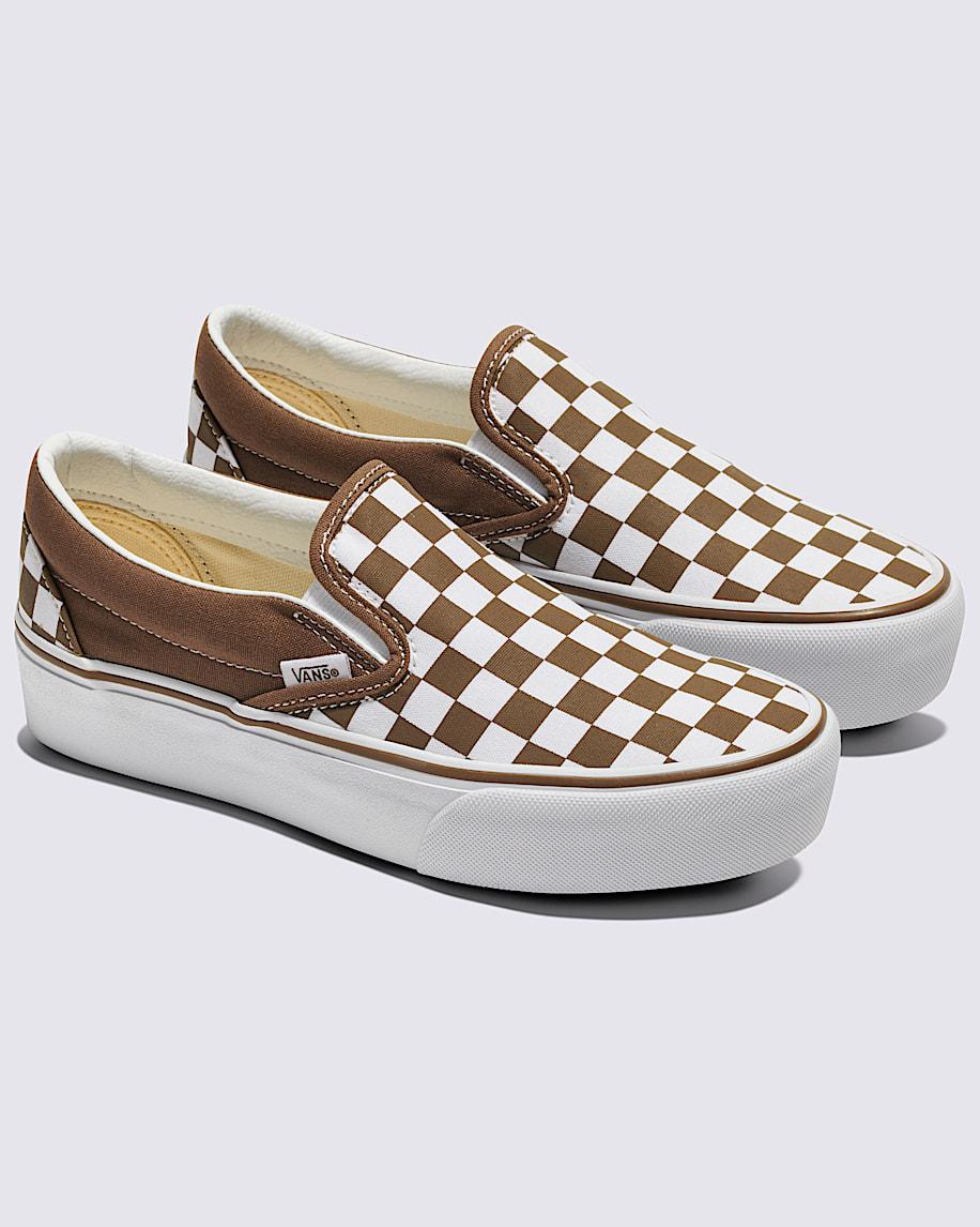 Taka Hayashi For Vault By Vans Classic Slip-On Platform Checkerboard Shoe Checkerboard Sepia Brown
