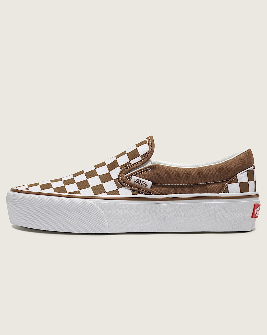 taka hayashi for vault by vans Classic Slip-On Platform Checkerboard Shoe Checkerboard Sepia Brown